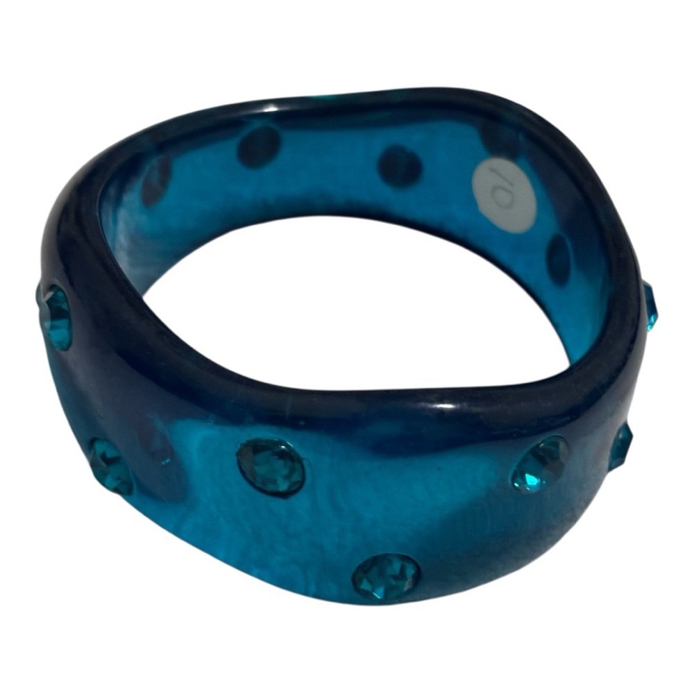 Resin Bangle with Gem Accents Women's Radiant Stylish Blue